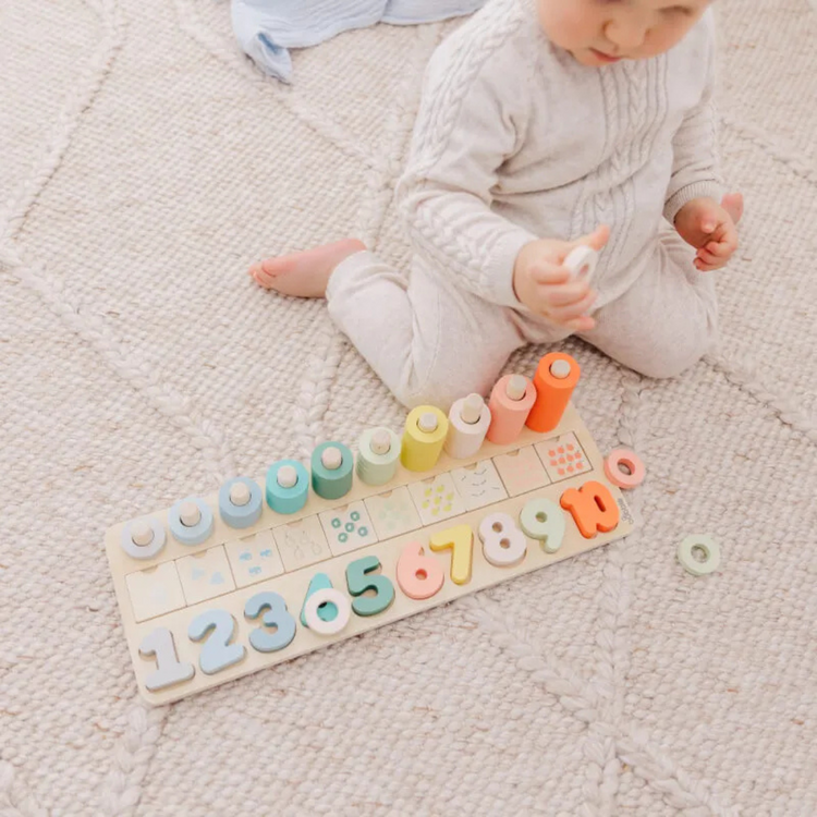 BUBBLE Wooden Numbers & Blocks Counting Set