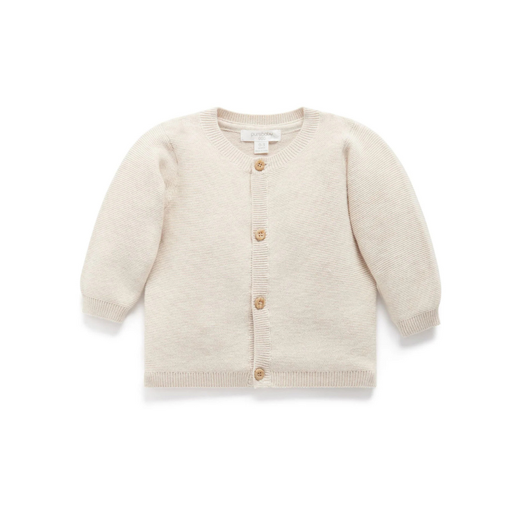 Purebaby Organic Baby Kids Textured Cardigan - Wheat Melange