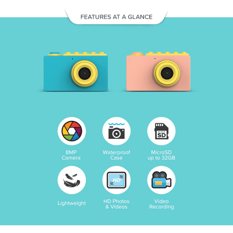 myFirst Camera 2 8MP Underwater Camera Diving IPX8 Waterproof Cute Digital Kids Camera Toys (10ft/3m) Gifts Kids