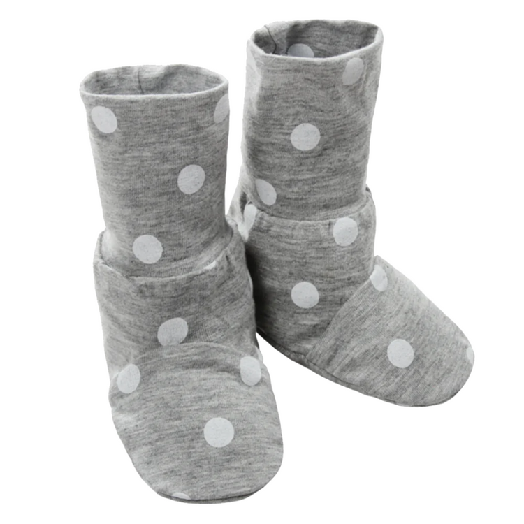 Baa Baa Sheepz Booties Grey Polka Dot (0 - 6 months)