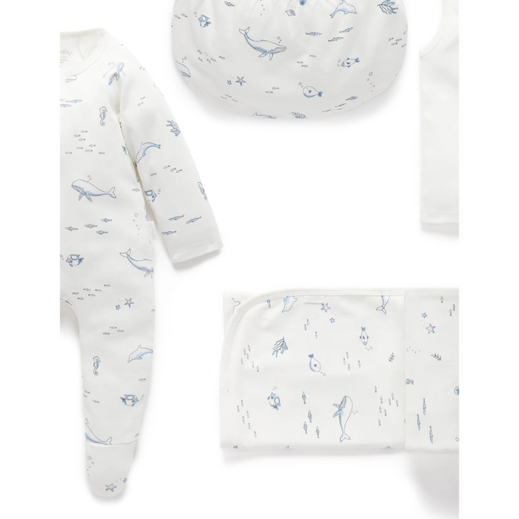 Purebaby Organic Newborn Hospital Pack - Vanilla Nautical