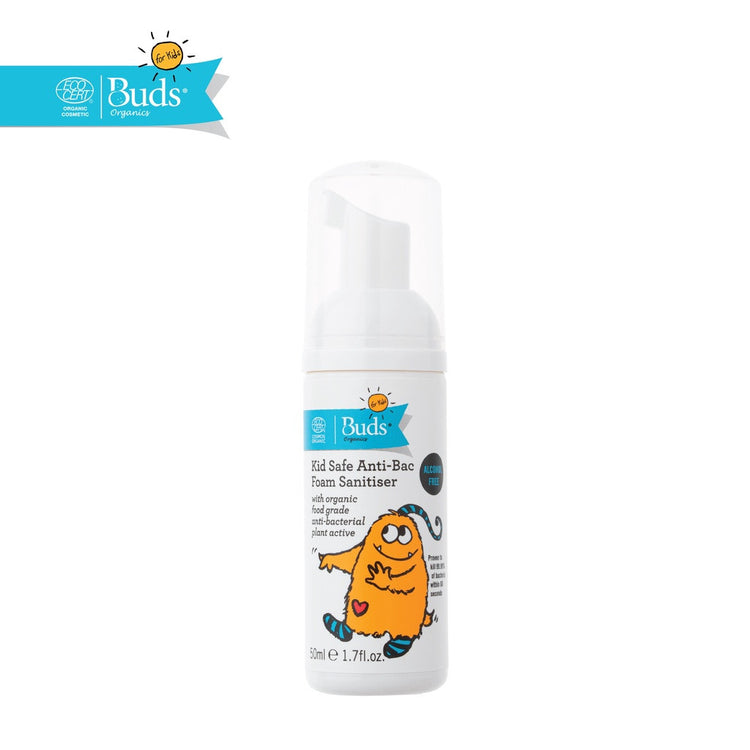 Buds For Kids Safe Anti-Bacterial Foam Sanitiser 50ml (3-12yrs)