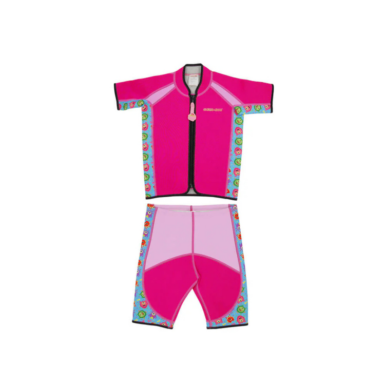 Cheekaaboo Twinwets Toddler Thermal Swimsuit UPF50+ Pink Monster