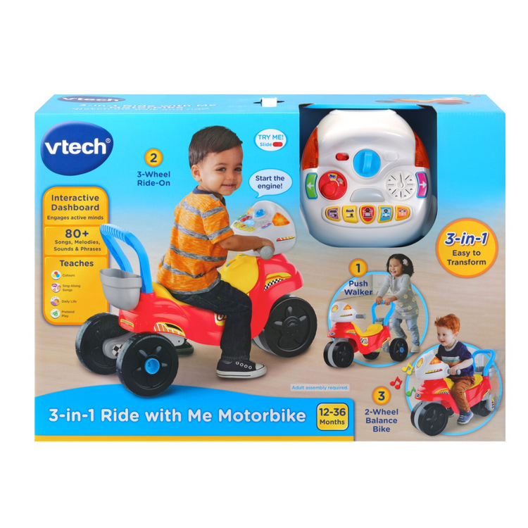 Vtech 3-in-1 Ride with Me Motorbike ( 12 to 36 Months )