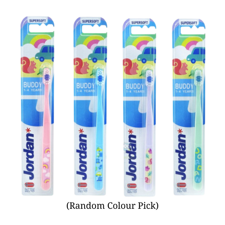 Jordan Supersoft Toothbrush Buddy (1-4yrs) (Random Colour Pick)