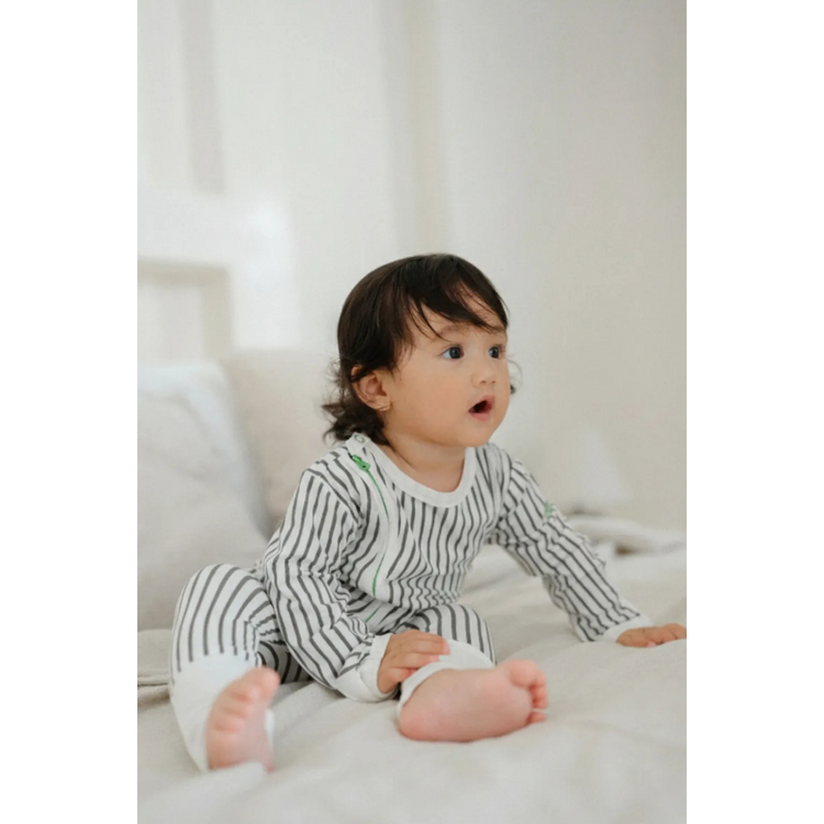 Hamako Tencel Micromodal Jippa Suit - Striped Fog