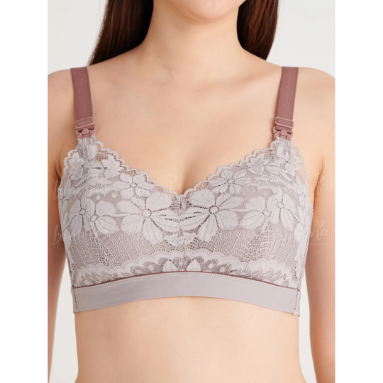 Bmama Lace Nursing Bra Bottom Line Big Cup - Black
