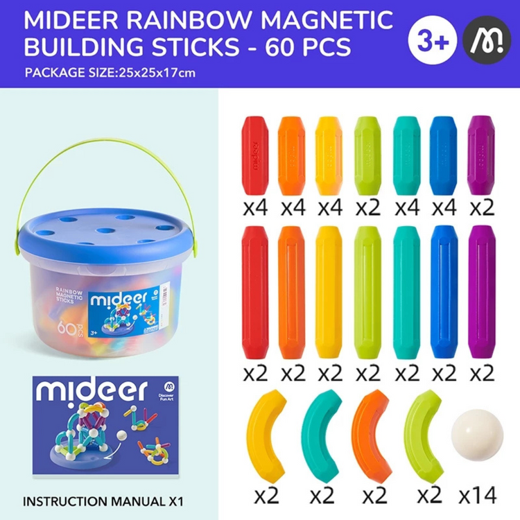Mideer Rainbow Magnetic-Building Sticks