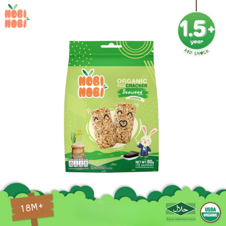 [HALAL] Nobi Nobi Organic Rice Crackers (80g) (18m+) Ready To Eat Baby Rice Snacks /Travel Food /Baby Food