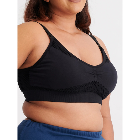 Bmama Support Sport Bra Handsfree Pumping and Nursing Bra - Black