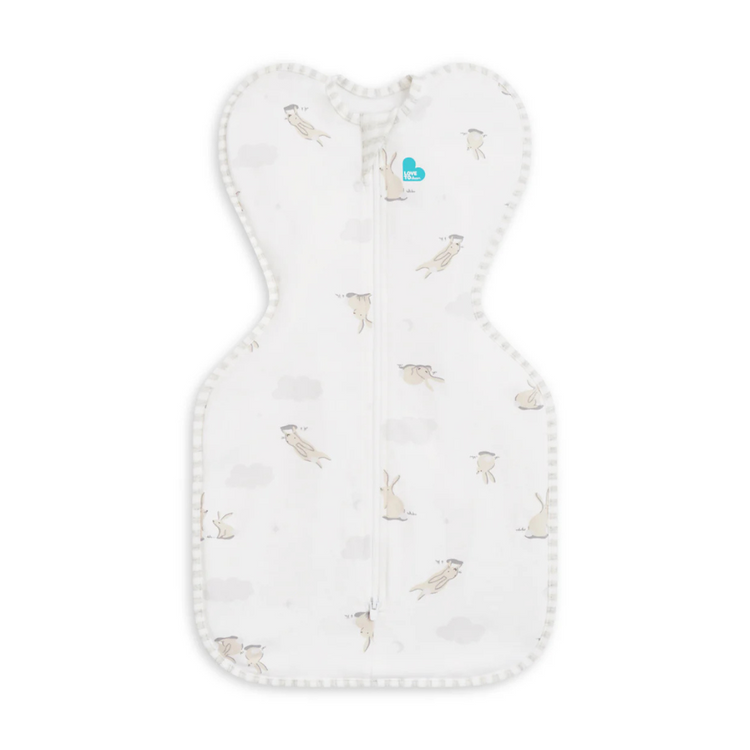 Love To Dream Stage1 Swaddle Up Stretch Cotton 1.0 TOG - White Cloud Bunnies