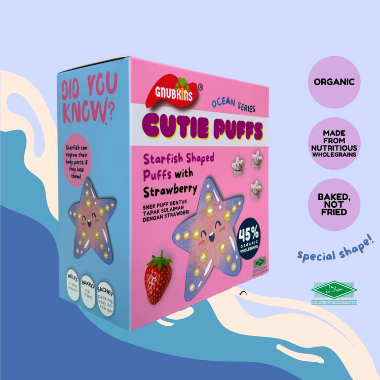 Little Baby Grains Cutie Puffs Organic Snack - 3 Flavours (6 months onwards)