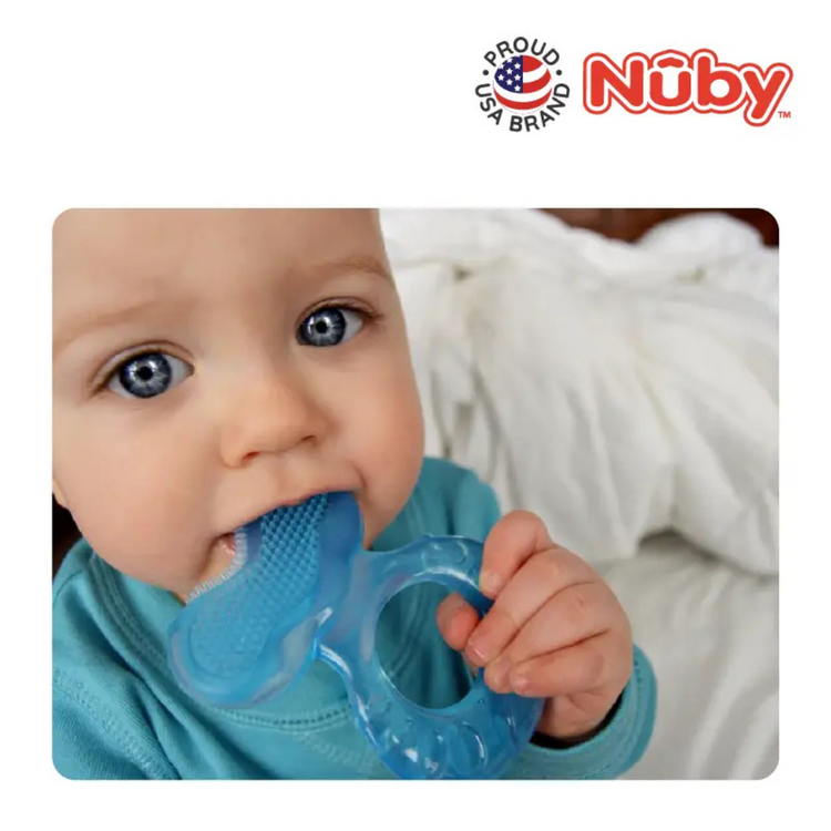 Nuby Comfort Silicone Fish Shaped Teether with Hygienic Case 3m+ (Random Color Selection)