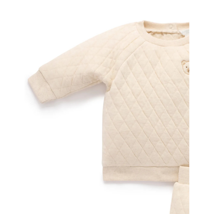 Purebaby Organic Quilted Track Set - Wheat Melange