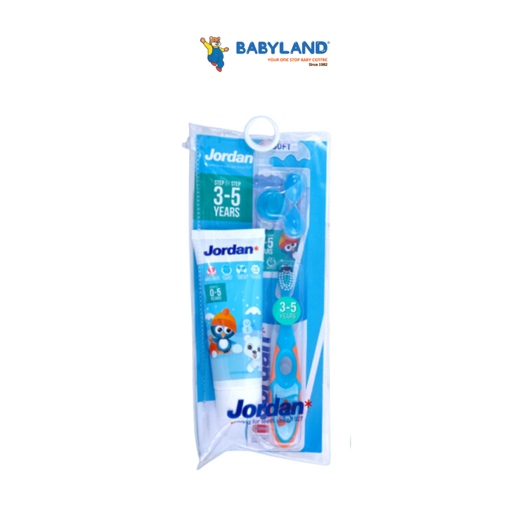 Jordan Toothbrush Step2 + Toothpaste 75g Traveling Pouch (3-5yrs)