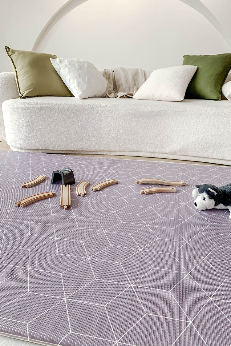 GingerBubs Speckled Play Mat Large - Dove Grey (200 cm x 140 cm x 2 cm)