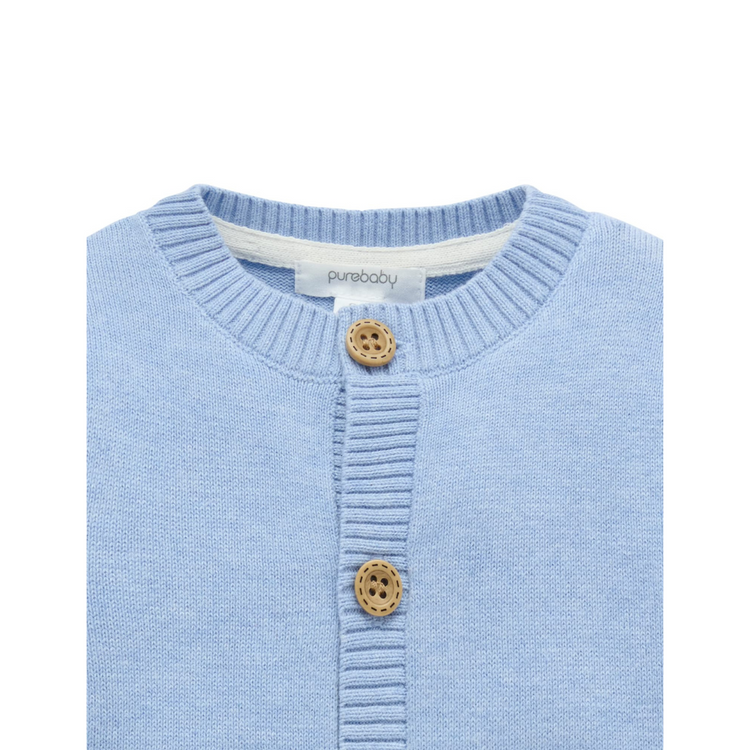 Purebaby Organic Donkey Fiesta Friends Cardigan - Caribbean Melange Print