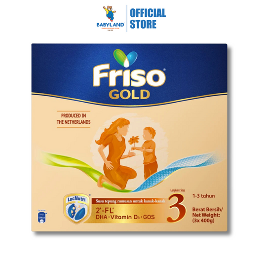 Friso Gold Step 3 Milk Formula 1.2kg (1-3yrs) (3 x 400g) [Exp 18 Jan 2027 &/ Later]
