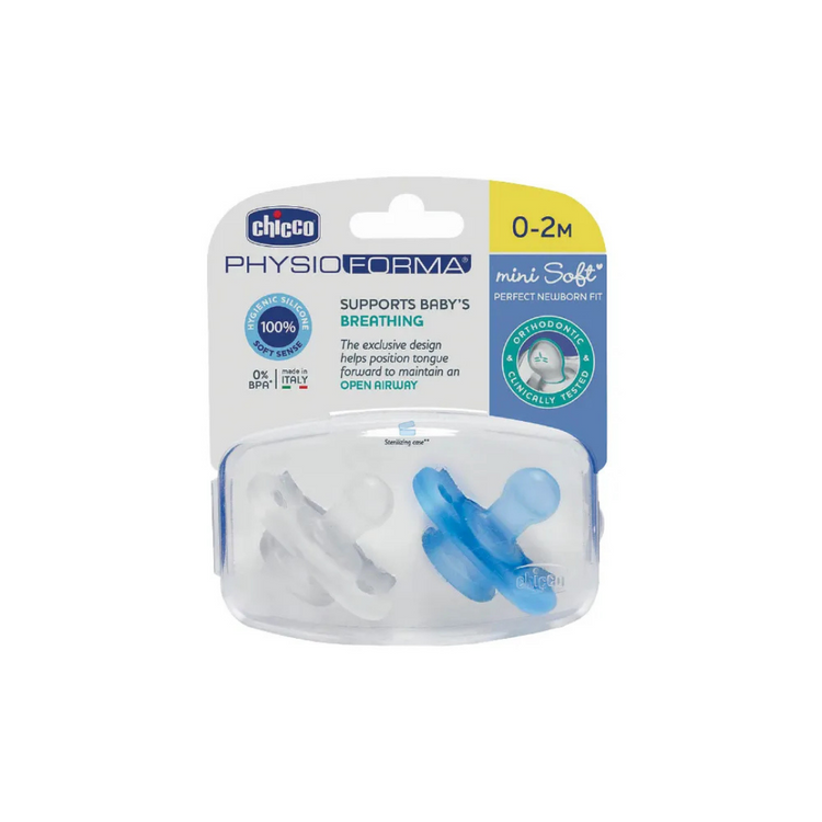 Chicco PhysioForma Mini Soft Silicone Soother With Casing 2Pcs