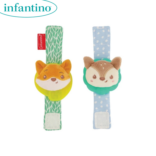 Infantino 316722 Wrist Rattles Fox & Deer (0m+)
