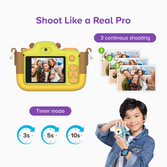 Kids Digital Camera myFirst Camera 3 - 16MP Photo 1080p Video with Selfie Lens Shockproof Pouch Birthday Gift Idea