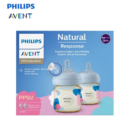 Philips Avent Natural Response PPSU Baby Bottle 0m+ (125ml/4oz x 2Pcs) SCY940/02