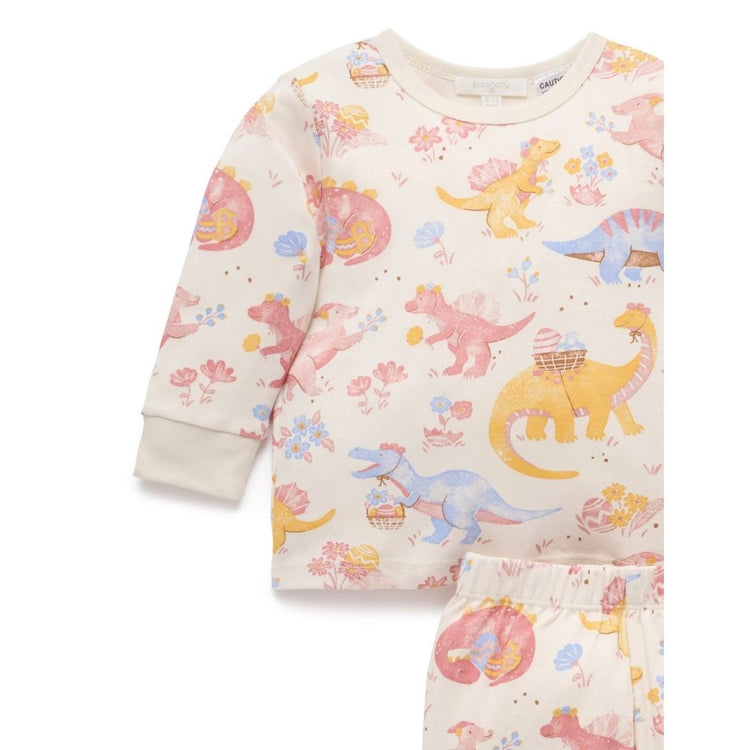 Purebaby Organic Pyjama Set - Easter Dino Gather Print
