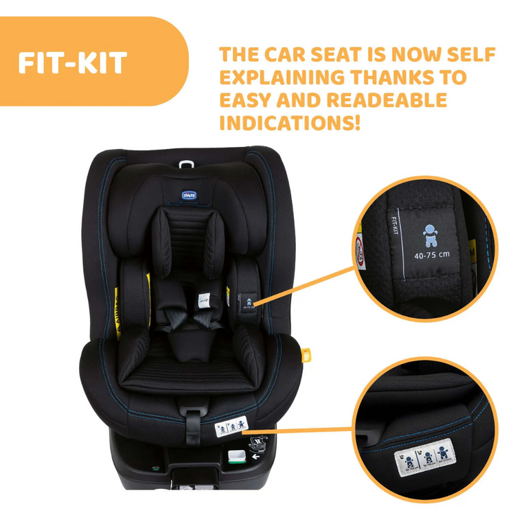 Chicco Seat3Fit i-Size Air (40cm+) (Black Air) Display Unit with Free Gift / Limited Time Offer