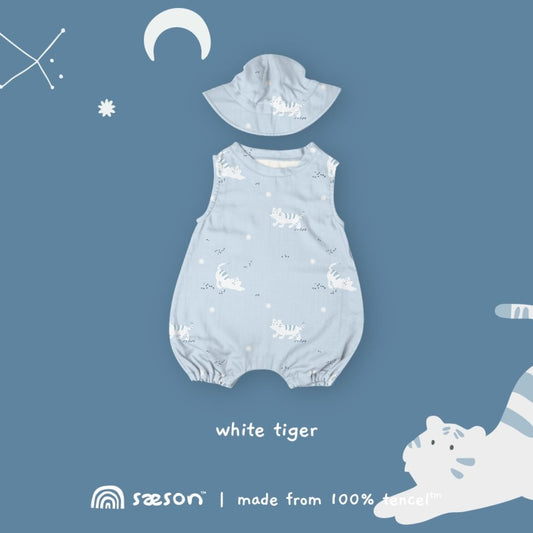 Saeson TENCEL Basic Jumpsuit Set - White Tiger