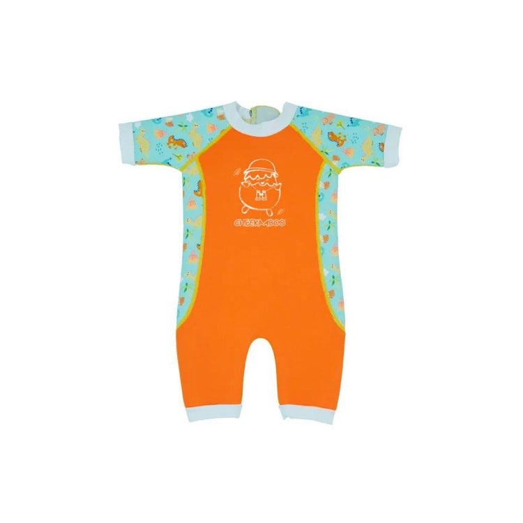 Cheekaaboo Warmiebabes Thermal Swimsuit UPF50+ - Orange Dino