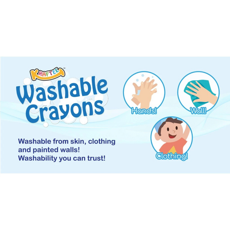 Kraftee 8CT Washable Big Crayons