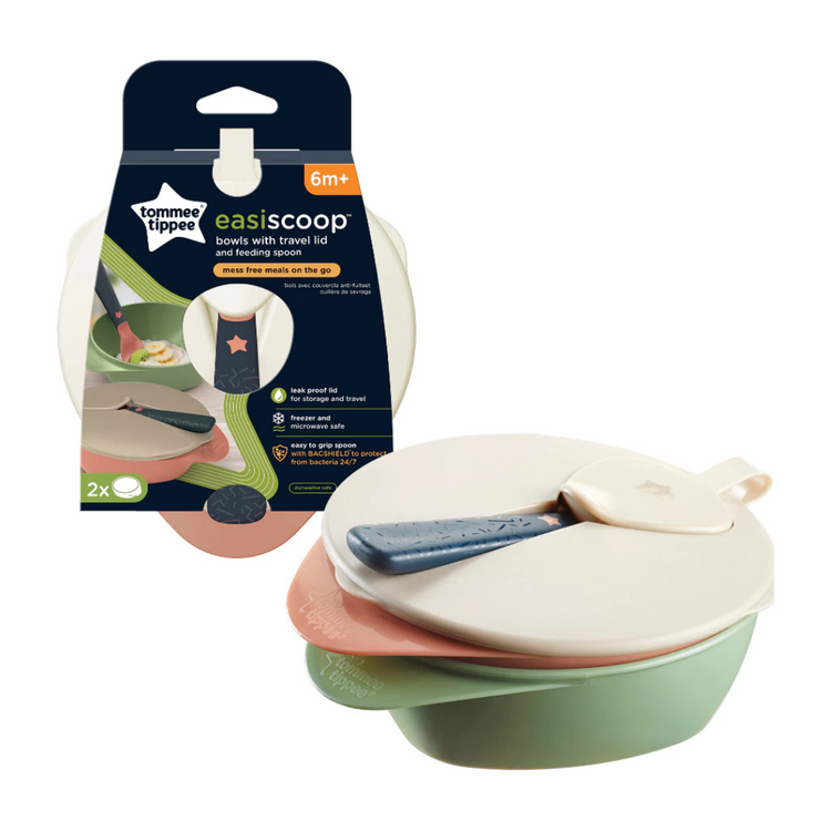 Tommee Tippee Easy Scoop Bowl With Travel Lid & Feeding Spoon