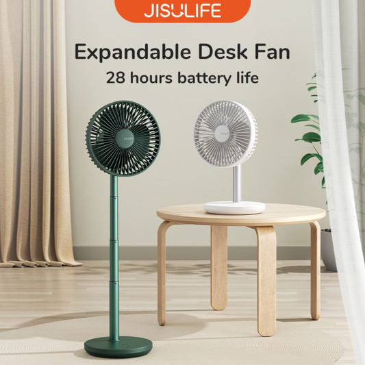 JisuLife Oscillating Desk Upgraded Version Expandable Fan FA13P (8000mAh)