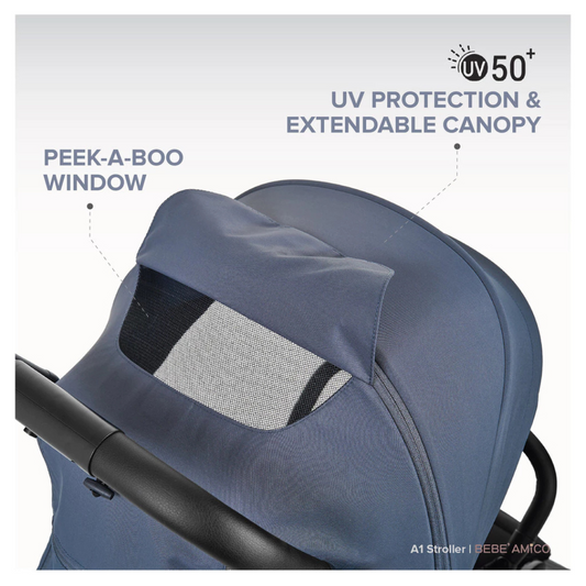 [New Launch] Bebe Amico Compact & Convenience Auto-Folding Stroller A1 - New Born to 22kg