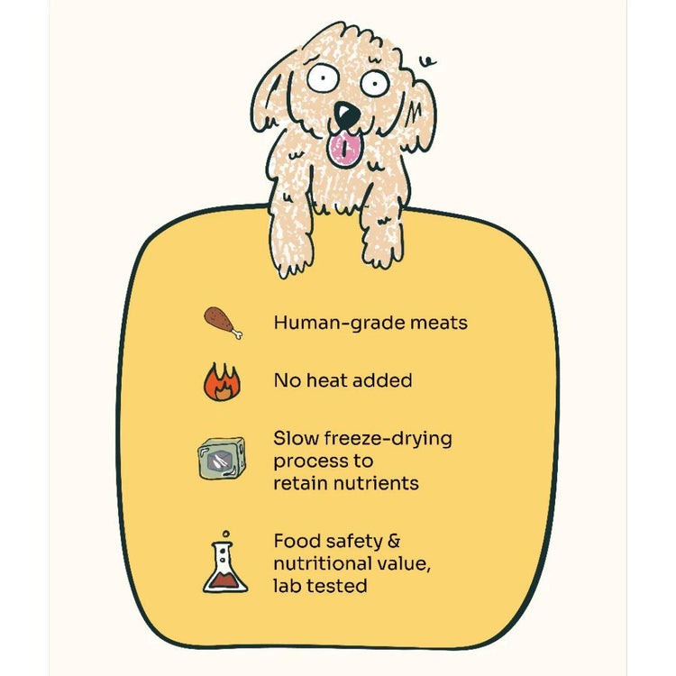 Notti 3-in-1 Protein Booster Freeze-Dried Cubes 50g | Immunity & Muscle Growth Chicken Duck Egg Yolk Dog & Cat
