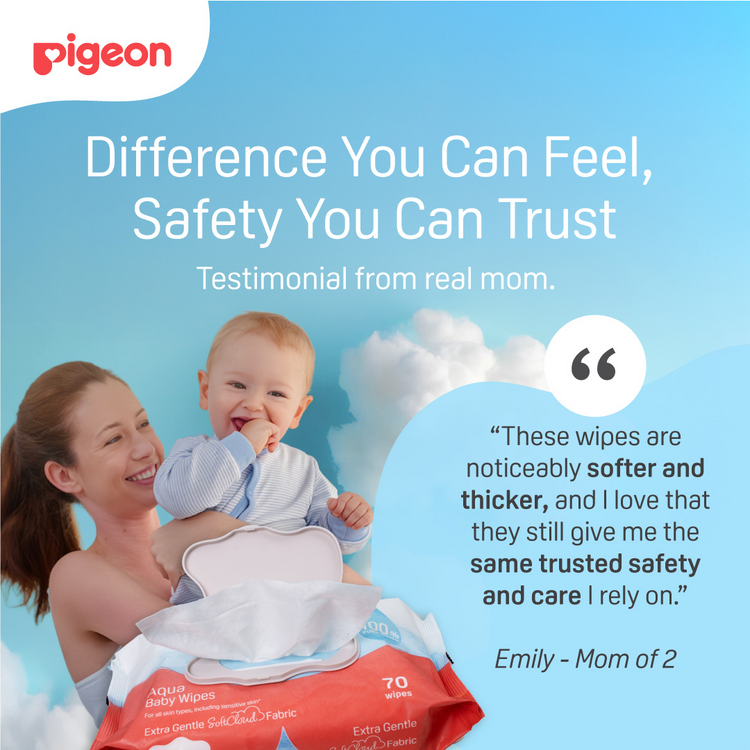 Pigeon Aqua Baby Wipes 20's x3