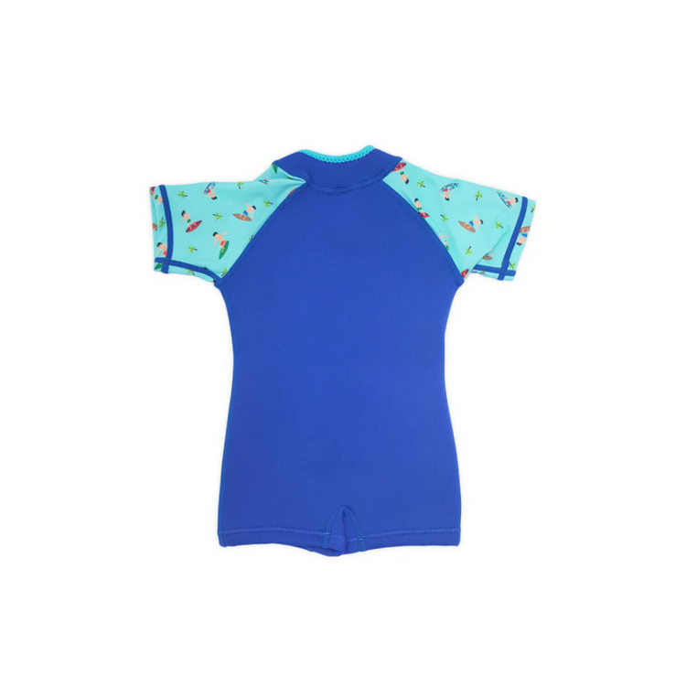 Cheekaaboo Wobbie Toddler Thermal Swimsuit UPF50+ Navy Blue Surfer