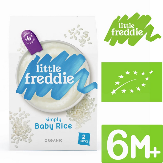 Little Freddie Organic Baby Porridge 2*80g (6-7m+)Baby Rice, 7 Grain with Blueberry