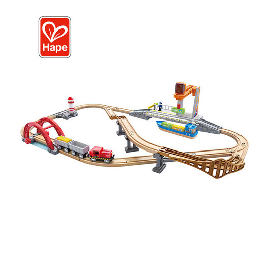 Hape 3790 Sea & Rail Cargo Transport Set (3y+)