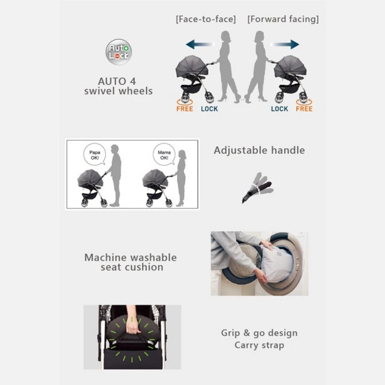 Combi Baby Umbretta 4 CAS Premium EG Stroller - Black | Applicable Age: 1-36 Months (15kg)