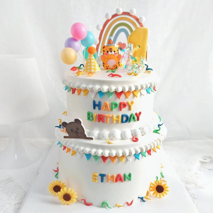 [PRE-ORDER] Yippii Two Tier Tiger Cake D 9 Inch + D 7 Inch (Toy)