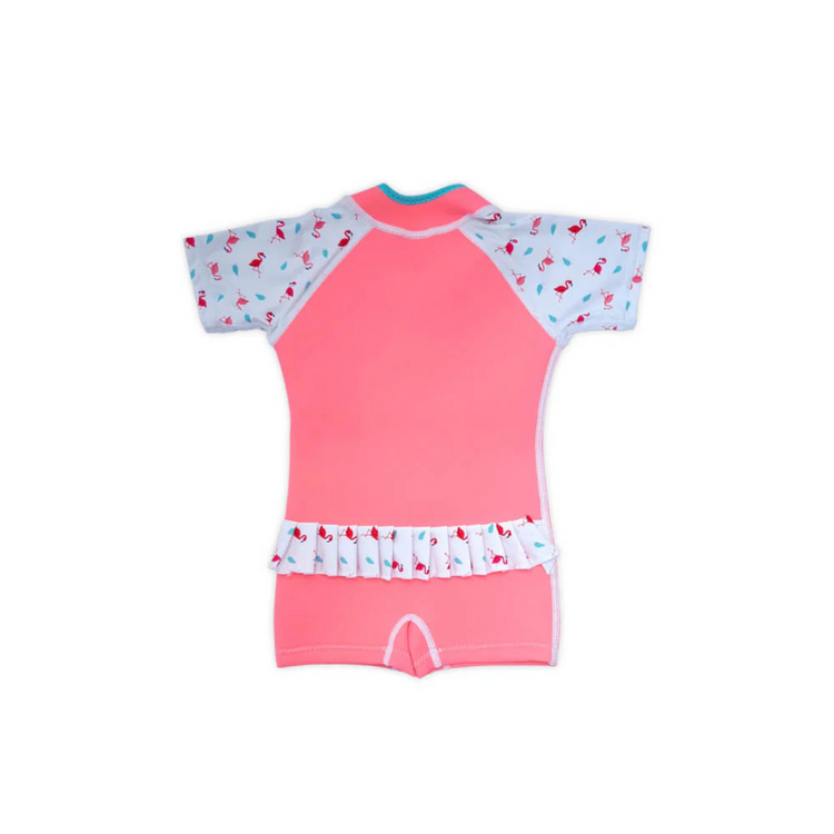 Cheekaaboo Wobbie Toddler Thermal Swimsuit UPF50+ Pink Flamingo