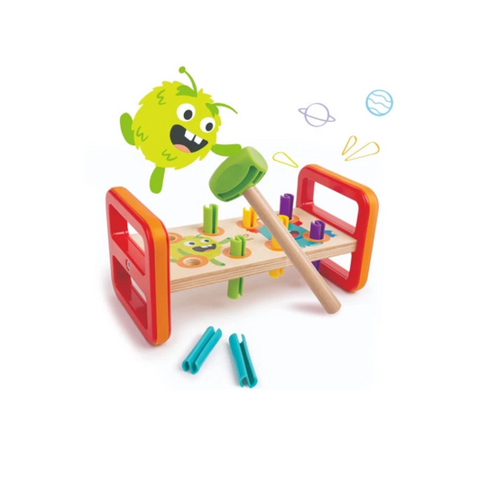 Hape 0492 Monster Match & Smash Hammer Bench Suitable For Age 12+ Months