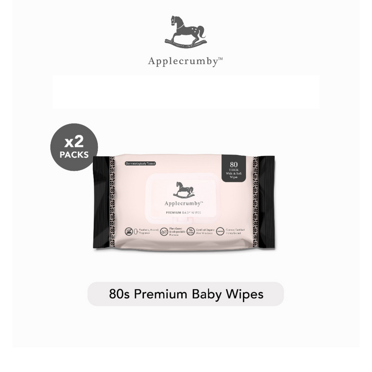 Applecrumby Extra Thick Honey Baby Wipes 80s (2 Packs Bundle)