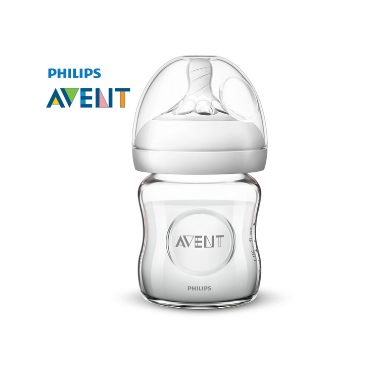 Philips Avent Natural Pure Glass Baby Bottle 0m+ (4oz/120ml)