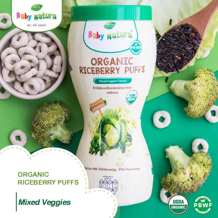 Baby Natura Organic Riceberry Puffs 40g