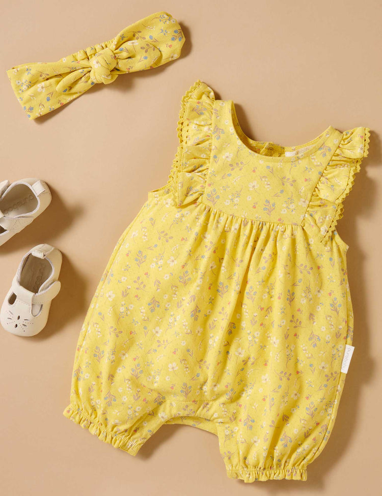 Purebaby Sunshine Ruffle Shortie Growsuit