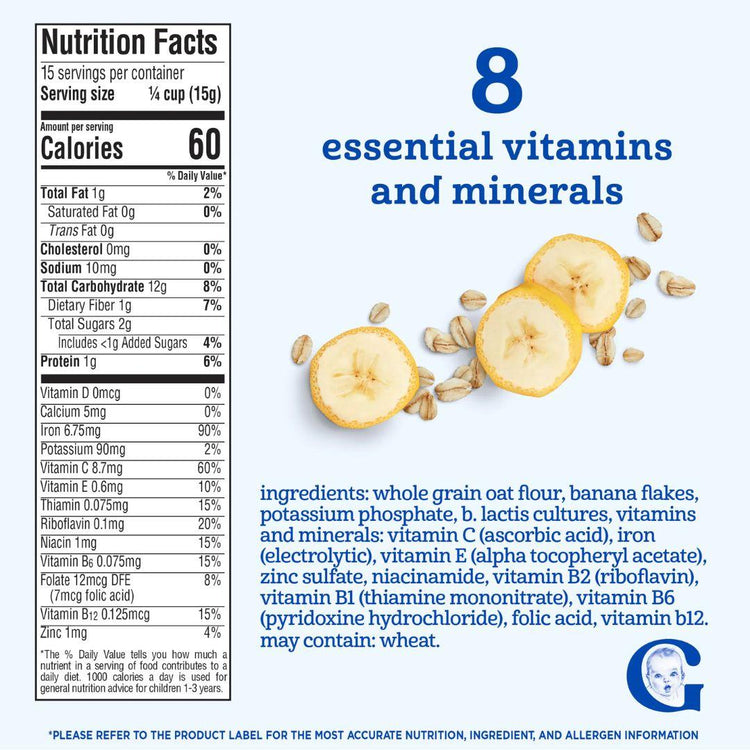 Gerber Probiotic Oatmeal Banana Cereal 227g (12+ months)