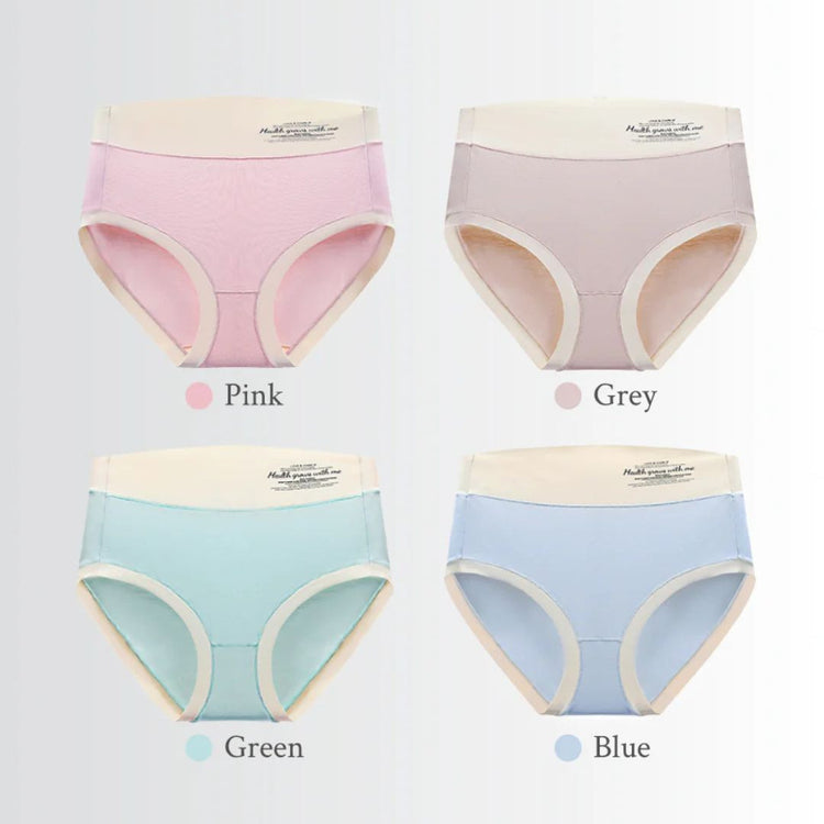 Bmama Modal Seamless High Waist Panties Set 4pcs - Green/Pink