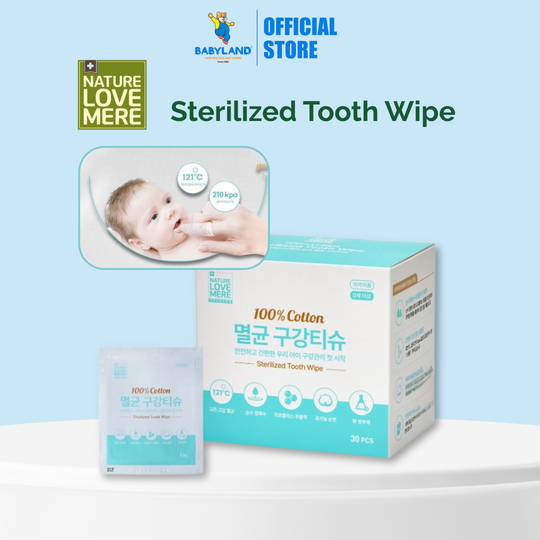 NATURE LOVE MERE Sterilized Tooth Wipe 30pcs (Cotton Fabric)